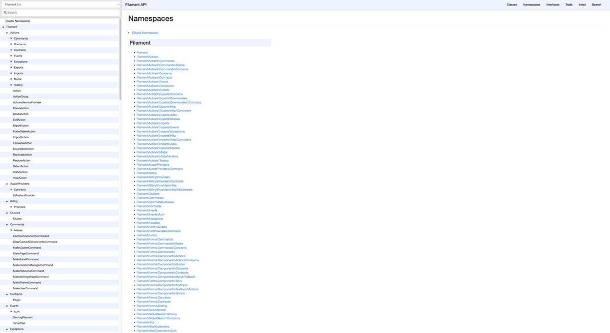 Filament v3 API Docs