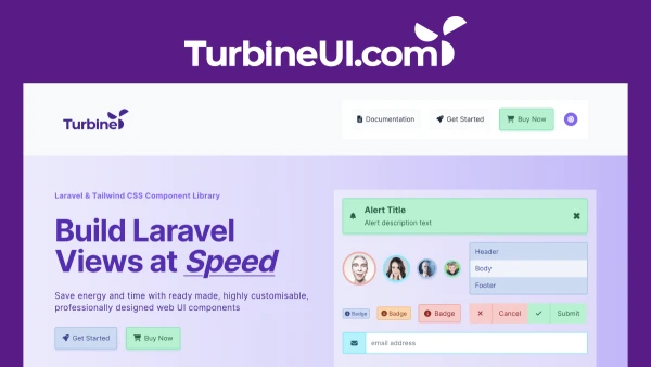 Turbine UI - Laravel & Tailwind CSS UI Component Library
