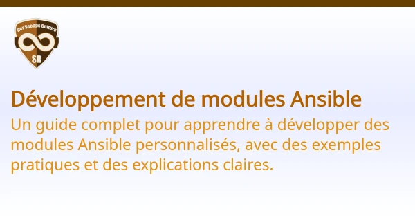 Développement de modules Ansible | DevSecOps