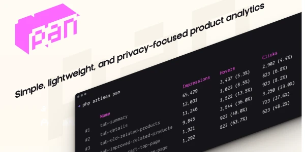 Pan - A simple, lightweight, and privacy-focused product analytics php package - Laravel News