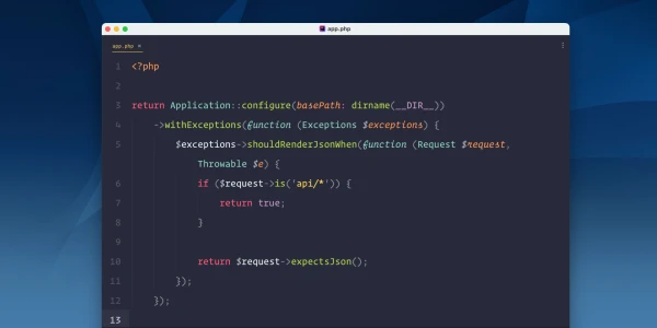 Always Render API Exceptions as JSON in Laravel - Laravel News