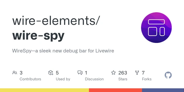 GitHub - wire-elements/wire-spy: WireSpy—a sleek new debug bar for Livewire